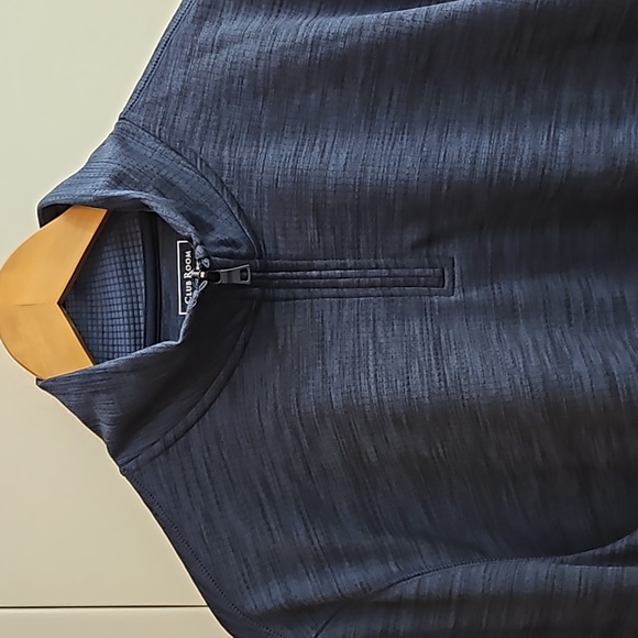 Club Room Men's Blue Mock Neck Quarter Zip Sweater Size Large - Picture 2 of 4